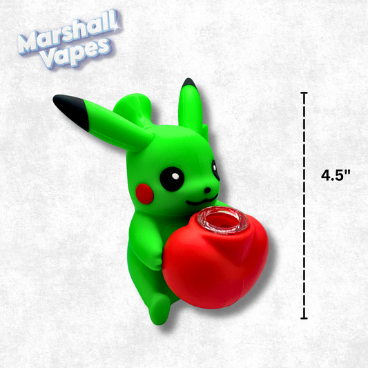 4.5" Green Pikachu Silicone Bong