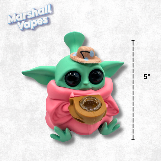 5" Baby Yoda Silicone Bong (Wearing Hat)