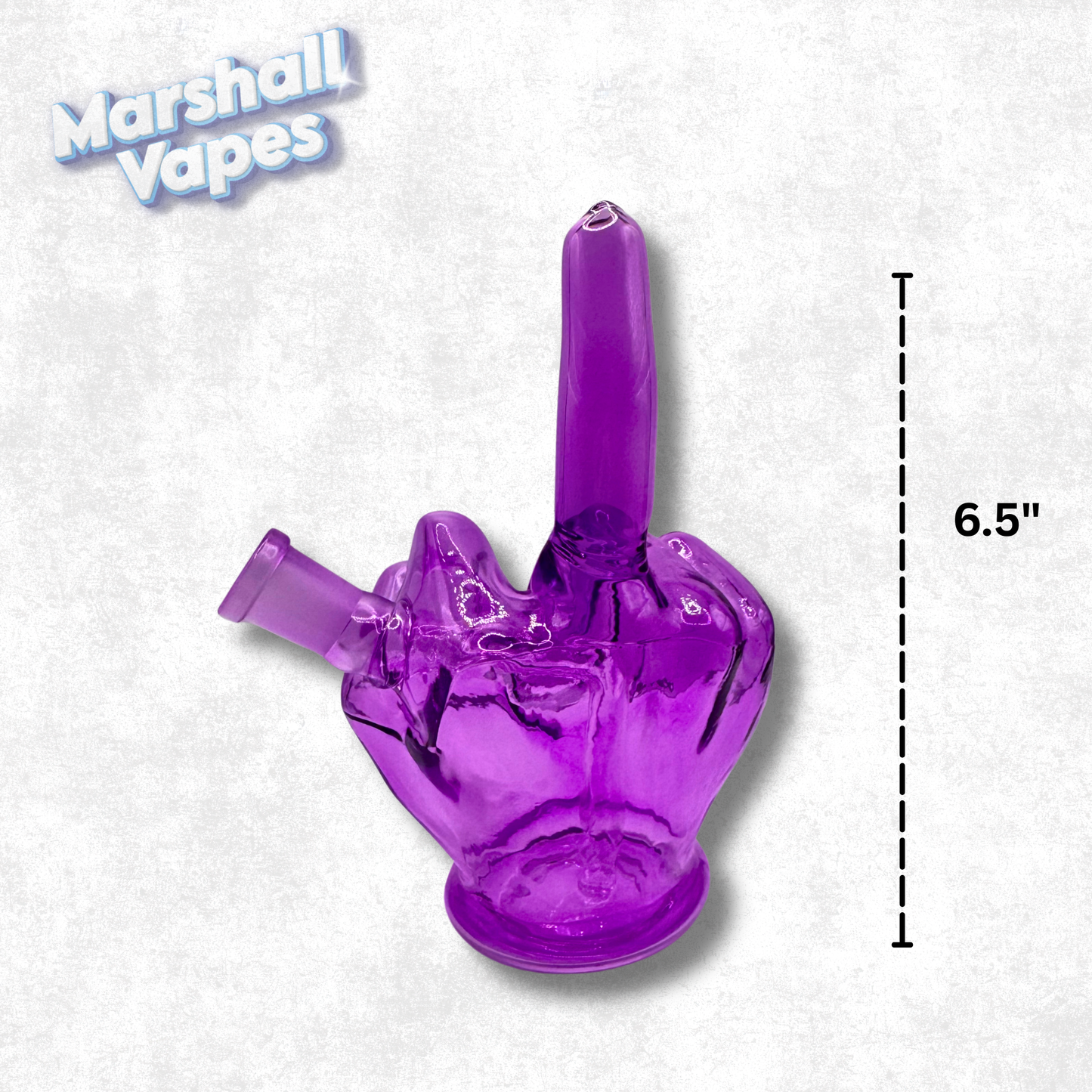 6.5" Purple Middle Finger Glass Bong