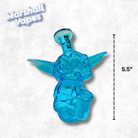 5.5" Blue Baby Yoda Glass Bong