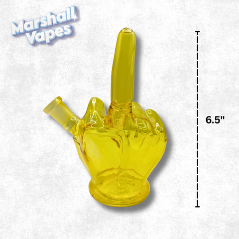 6.5" Yellow Middle Finger Glass Bong