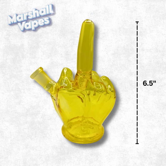 6.5" Yellow Middle Finger Glass Bong