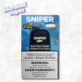 Sniper Pro 35K Disposable Blue Razz Guava vape device with sweet blue raspberry and tropical guava flavour, rechargeable design, up to 35,000 puffs.