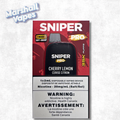 Sniper Pro 35K Disposable Cherry Lemon disposable vape device with sweet cherry and zesty lemon flavour, rechargeable design, and up to 35,000 puffs.