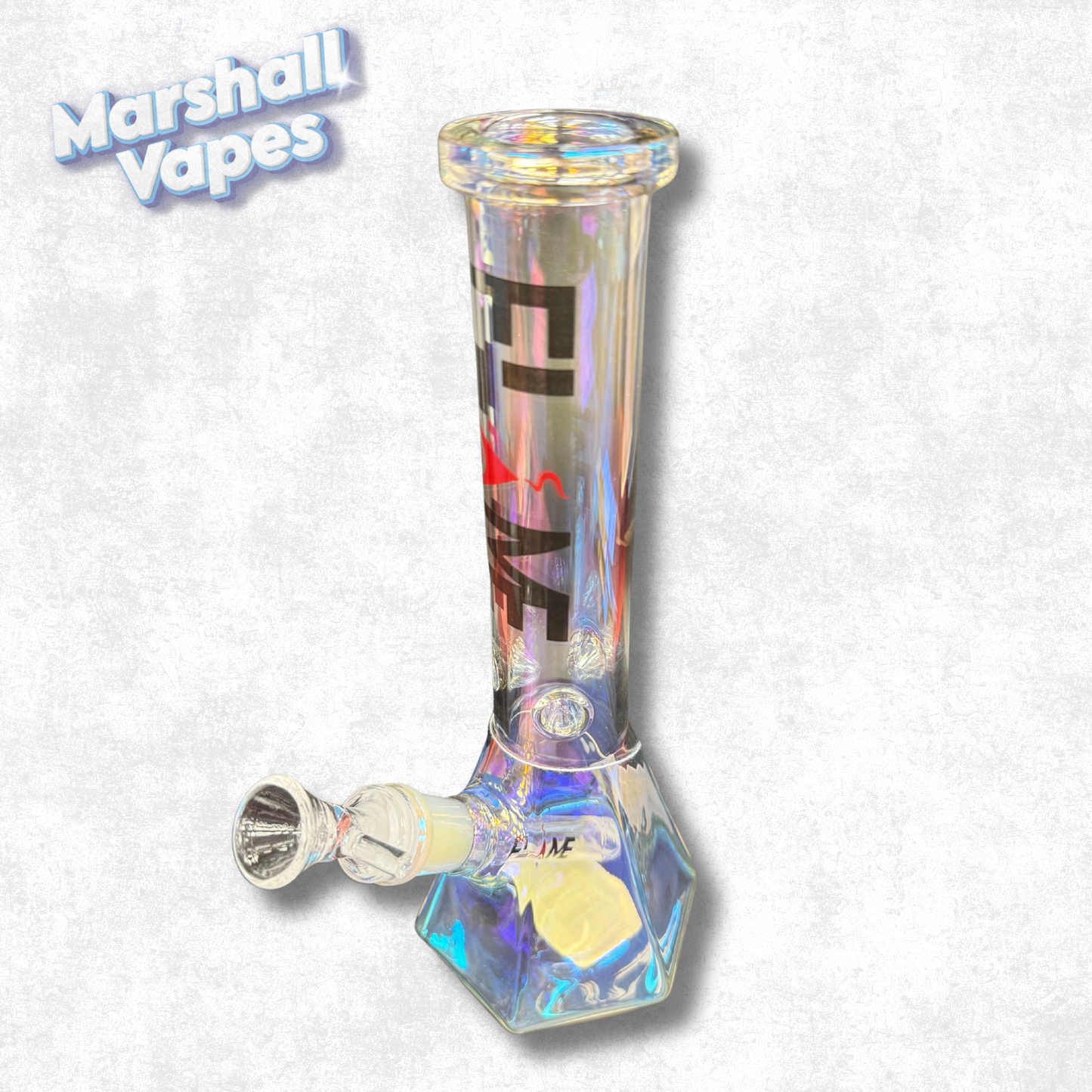 10" Hexagon Bottom Glass Bong (Oil Spill Accent)
