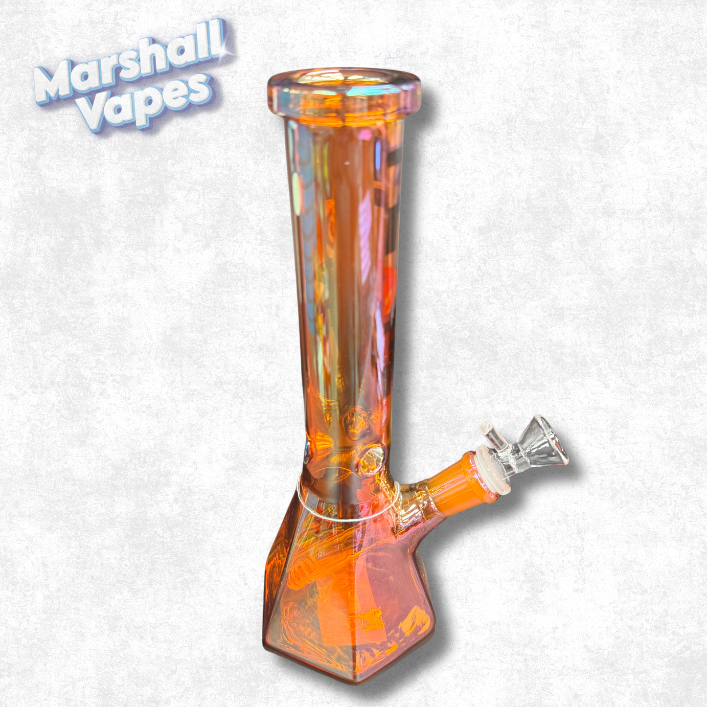 10" Hexagon Bottom Glass Bong (Orange)