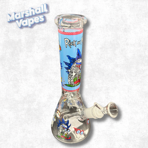 10" Rick and Morty Glass Bong (Blue)