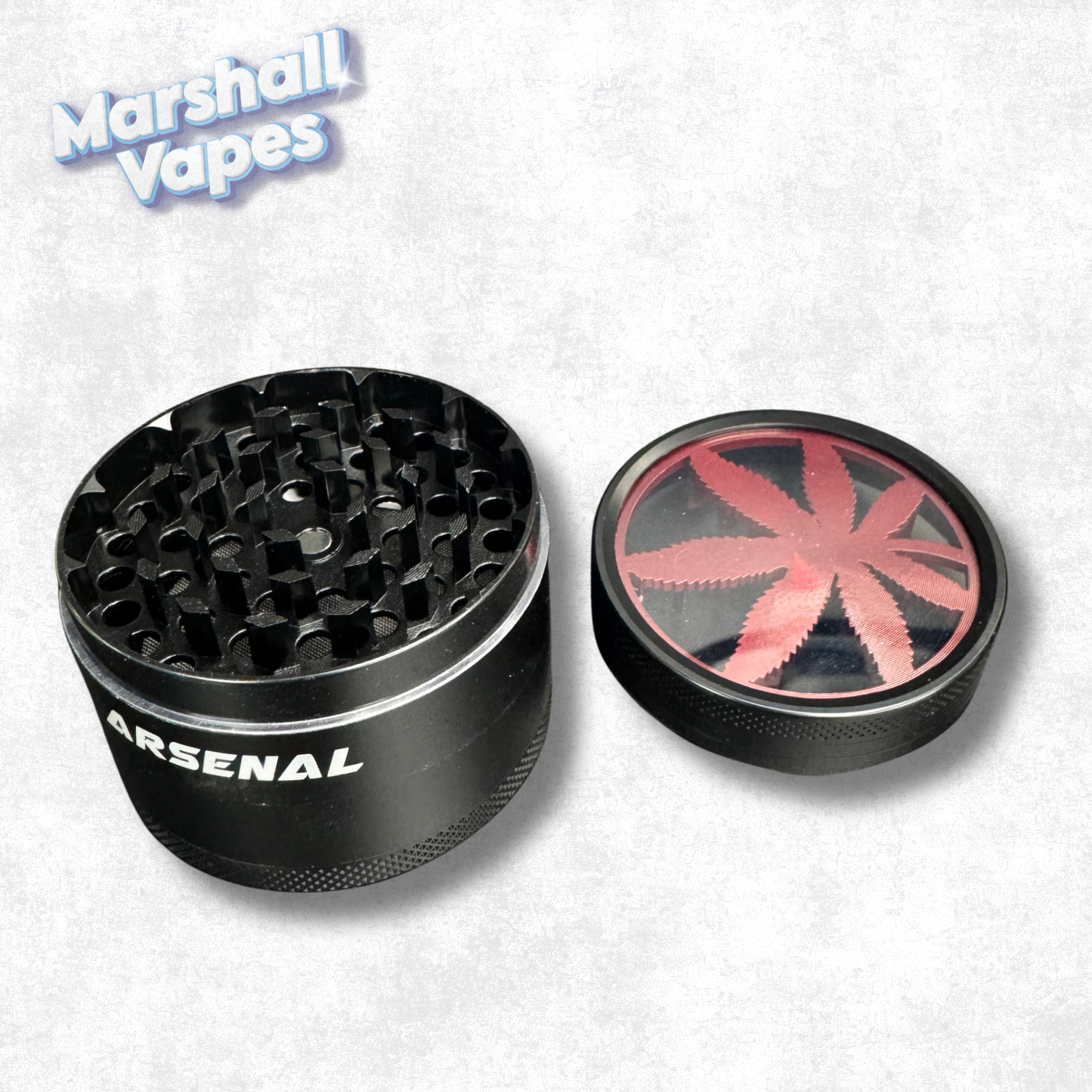 Arsenal Metal Grinder 63mm 4pc Medium Size Assorted Colour Leaf Logo