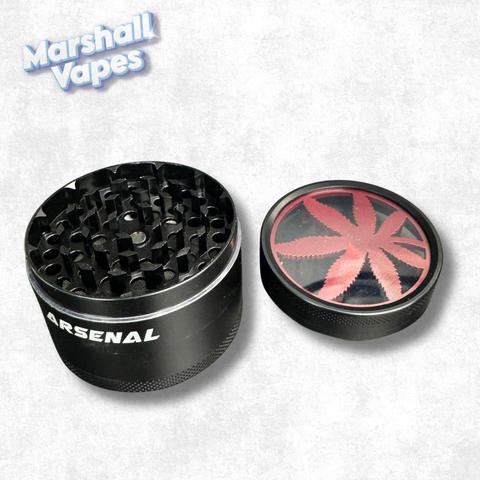 Arsenal Metal Grinder 63mm 4pc Medium Size Assorted Colour Leaf Logo