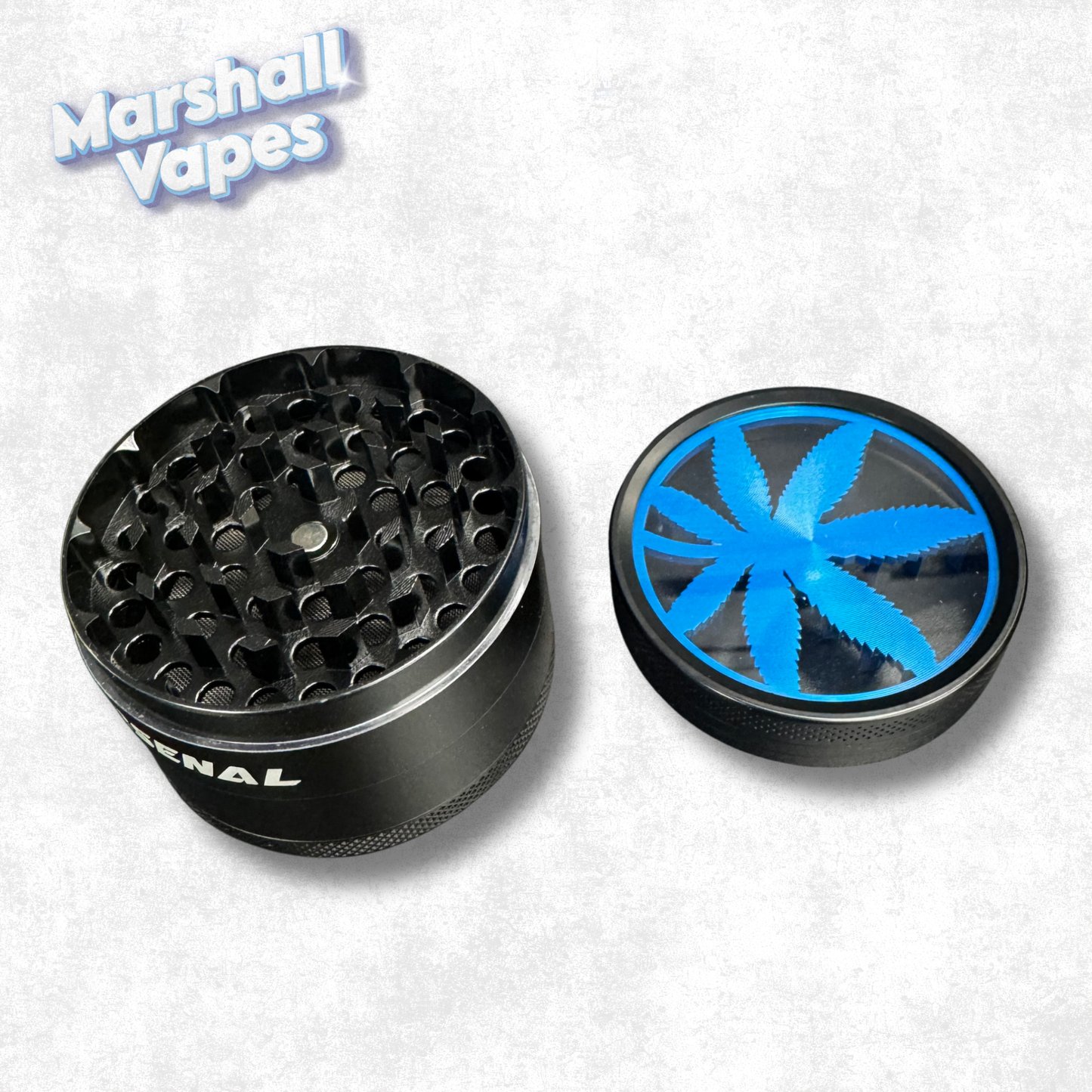 Arsenal Metal Grinder 63mm 4pc Medium Size Assorted Colour Leaf Logo
