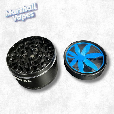 Arsenal Metal Grinder 63mm 4pc Medium Size Assorted Colour Leaf Logo