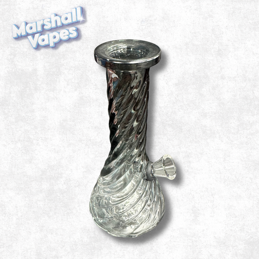 6" Black Ribbed Beaker Bong