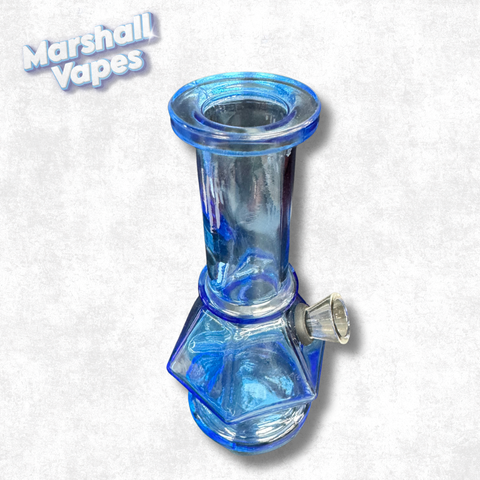 6" Blue Hexagon Beaker Bong