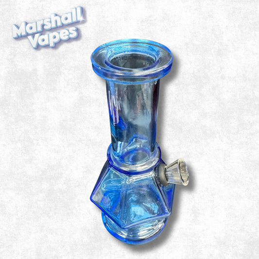 6" Blue Hexagon Beaker Bong