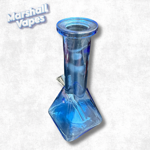 6" Blue Square Bottom Beaker Bong
