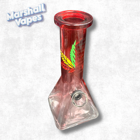 6" Square Bottom Beaker Half Leaf Bong