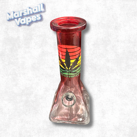 6" Square Bottom Beaker Full Leaf Bong