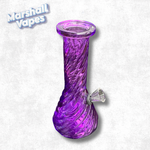6" Purple Ribbed Beaker Bong