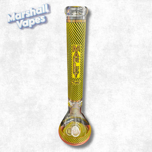 18" Marley Yellow Diagonal Blaze Bong