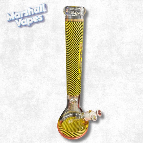 18" Marley Yellow Diagonal Blaze Bong