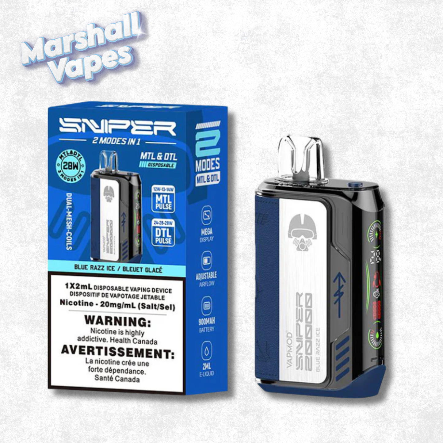 Sniper Disposable – Blue Razz Ice
