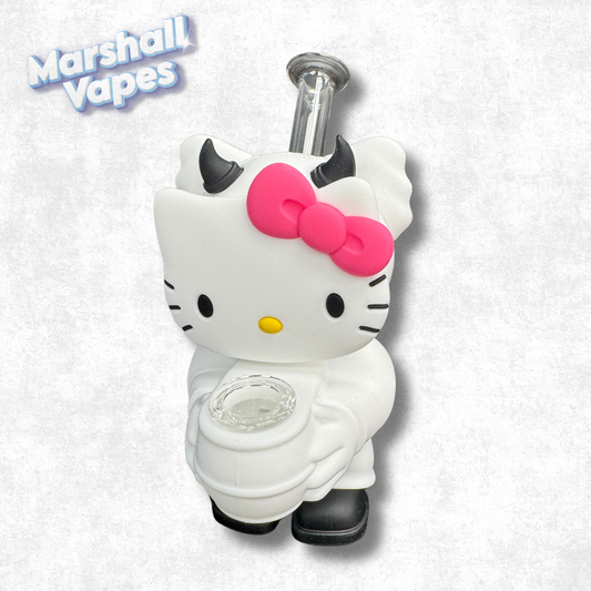 4.7" White Hello Kitty Silicone Bong