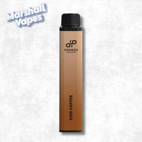 Draggg Iced Coffee disposable vape, smooth roasted iced coffee flavour, 2mL 20mg intense nicotine