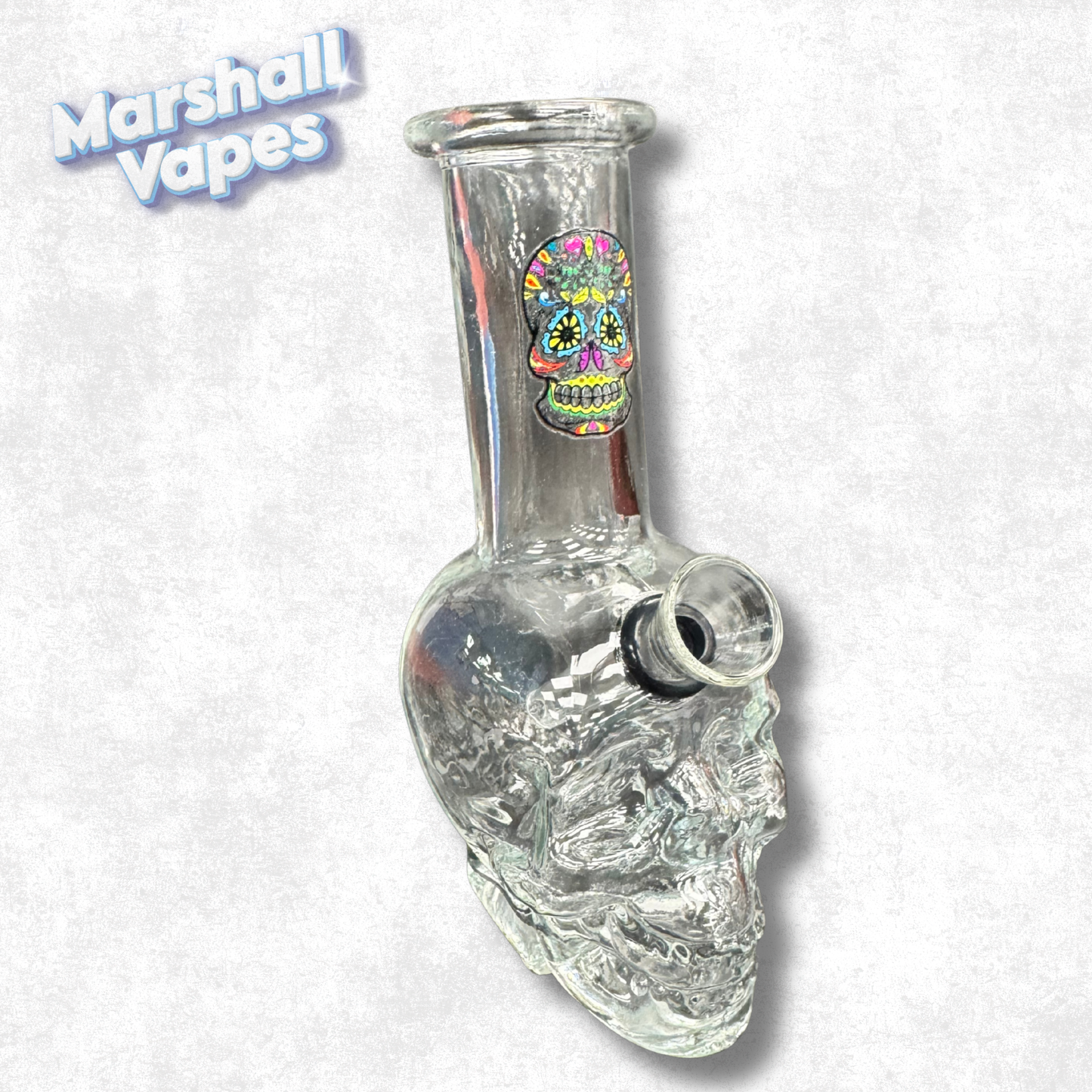 6" Glass Skull Bong Clear