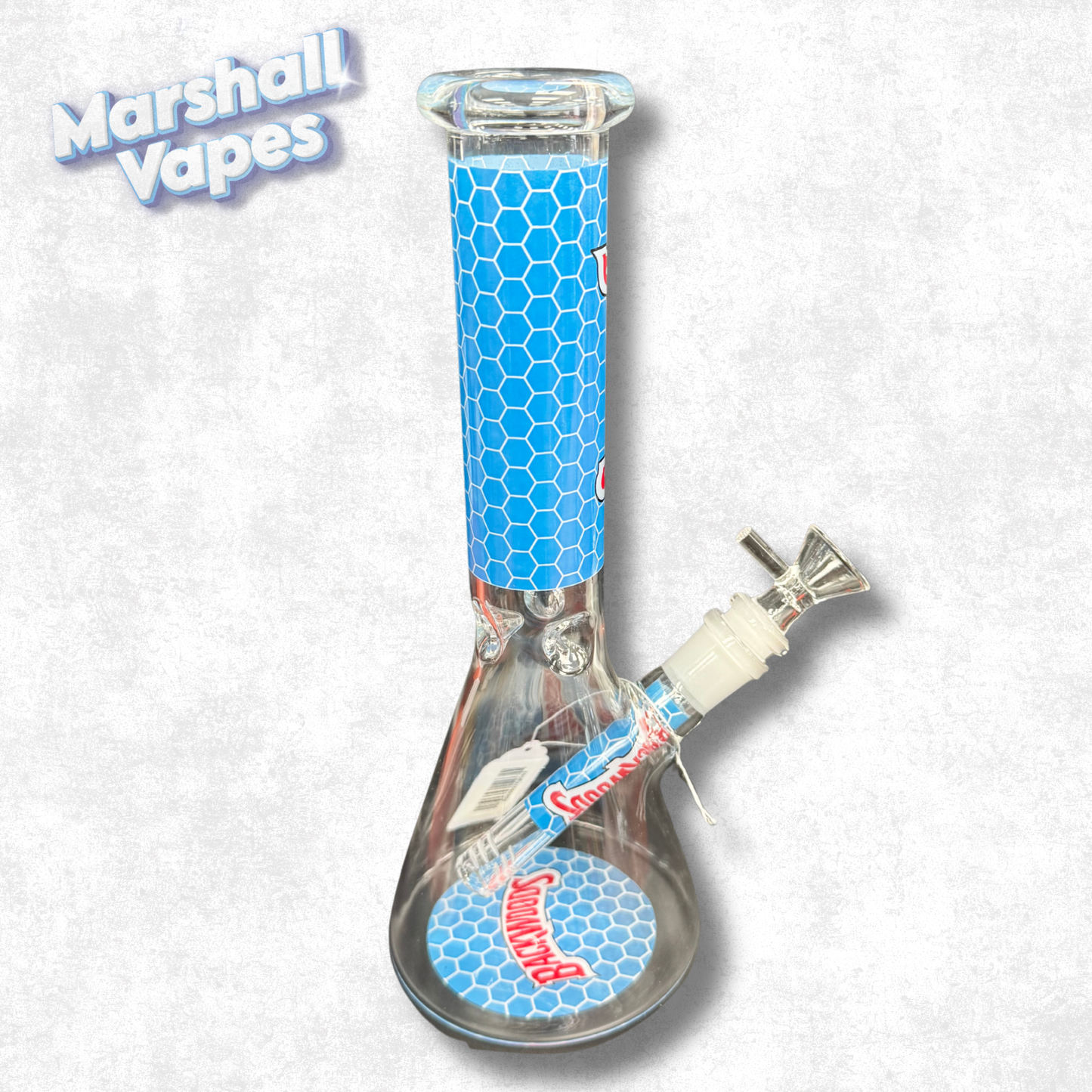 10" Blue Backwood Glass Bong
