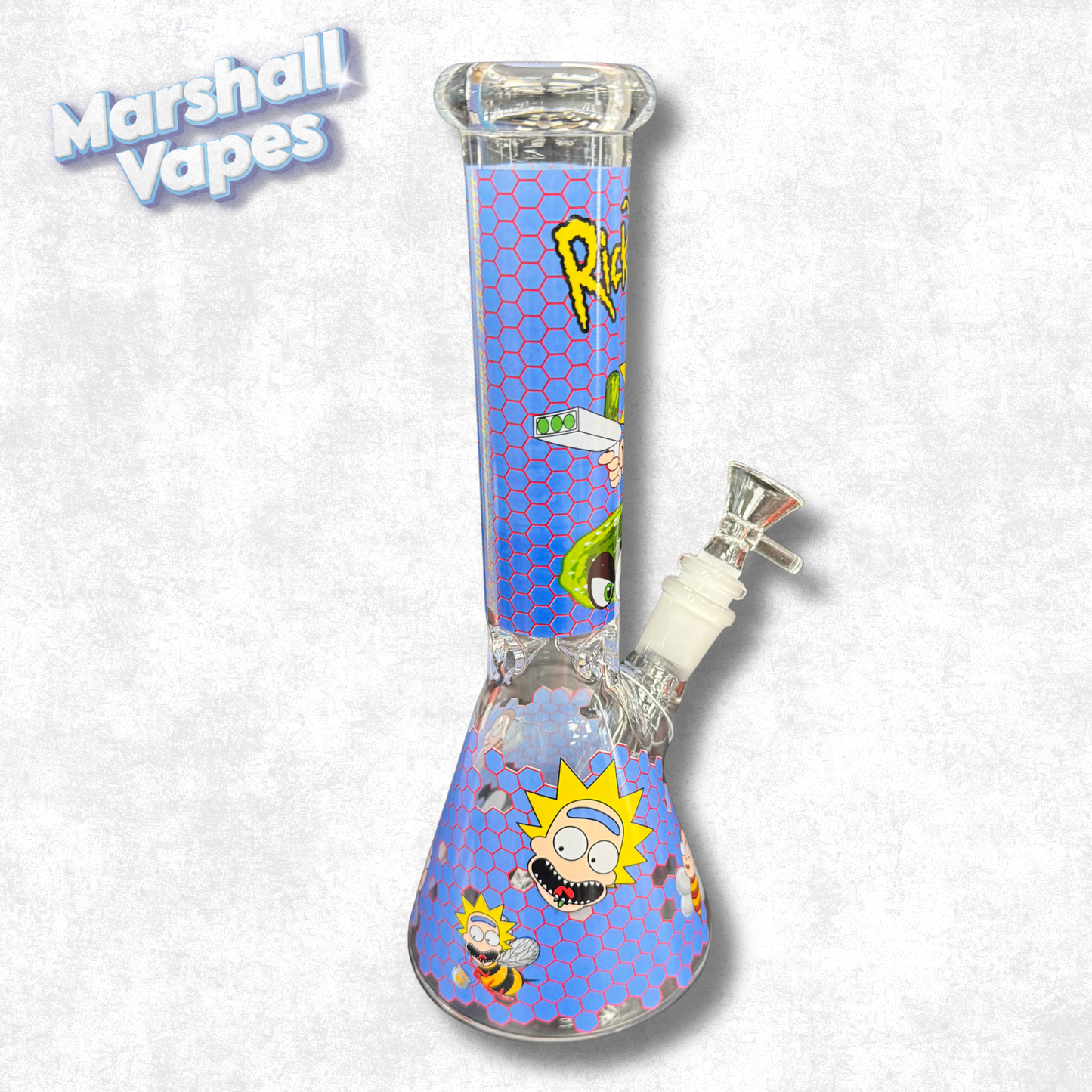 10" Dark Blue Rick and Morty Glass Bong