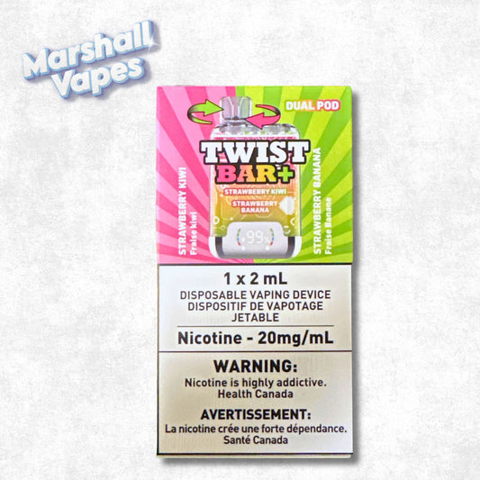 Twist Bar+ Disposable – Strawberry Kiwi & Strawberry Banana