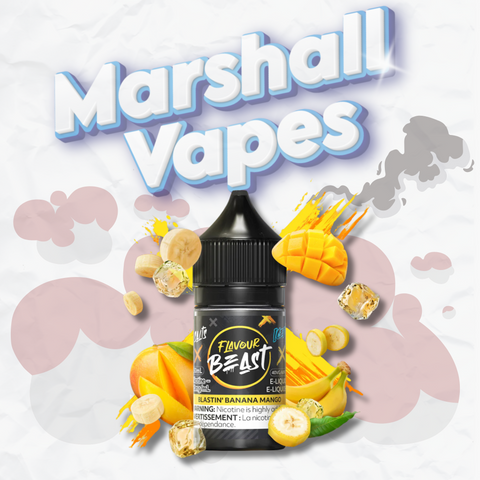 Flavour Beast E-Liquid Blastin' Banana Mango Iced, banana mango flavour, 30ml 20mg nicotine salt
