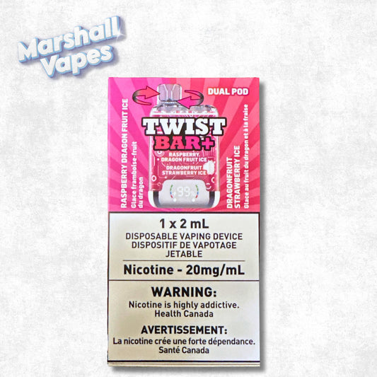 Twist Bar+ Disposable – Raspberry Dragonfruit Ice & Dragonfruit Strawberry Ice