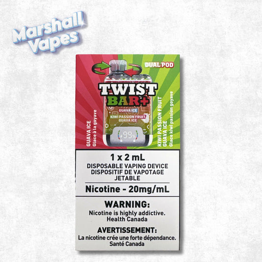 Twist Bar+ Disposable – Guava Ice & Kiwi Passionfruit Guava Ice