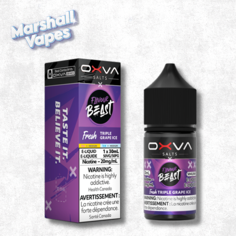 Flavour Beast x OXVA E-Liquid Fresh Triple Grape Ice, triple grape ice flavour, 20mg nicotine salt