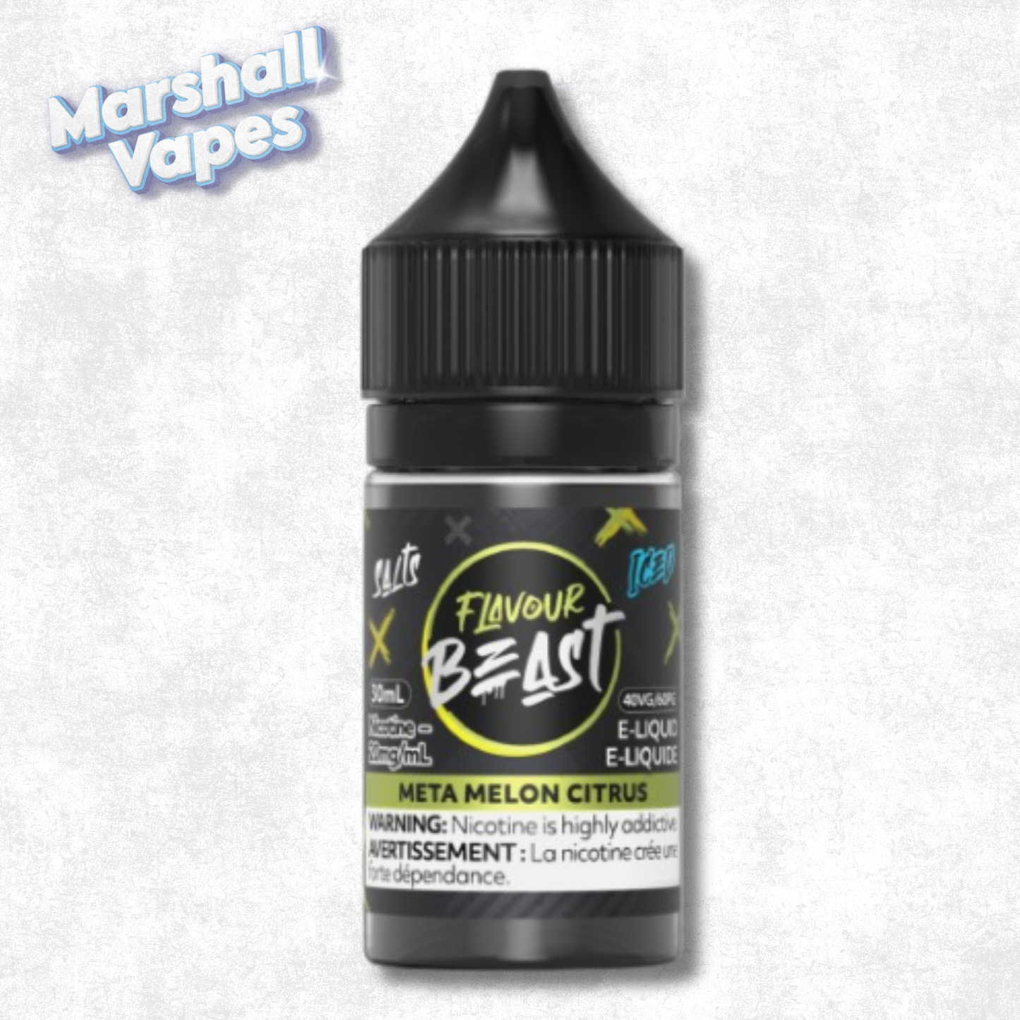 Flavour Beast E-Liquid Meta Melon Citrus Iced, melon citrus flavour, 30ml 20mg nicotine salt