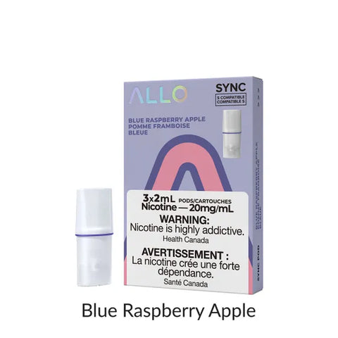 Allo Sync Pod Pack Blue Raspberry Apple, 3x2mL 20mg pods