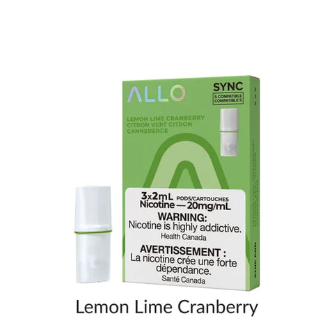Allo Sync Pod Pack Lemon Lime Cranberry, 3x2mL 20mg pods