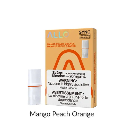 Allo Sync Pod Pack Mango Peach Orange, 3x2mL 20mg pods