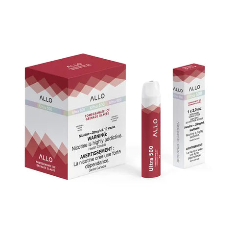 Allo 500 Pomegranate Ice disposable vape, 500 puffs, 2mL 20mg
