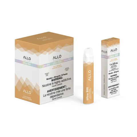 Allo 500 Juicy Mango disposable vape, 500 puffs, 2mL 20mg