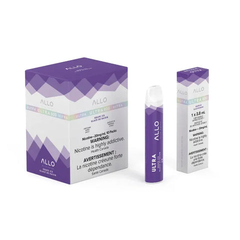 Allo 500 Grape Ice disposable vape, 500 puffs, 2mL 20mg
