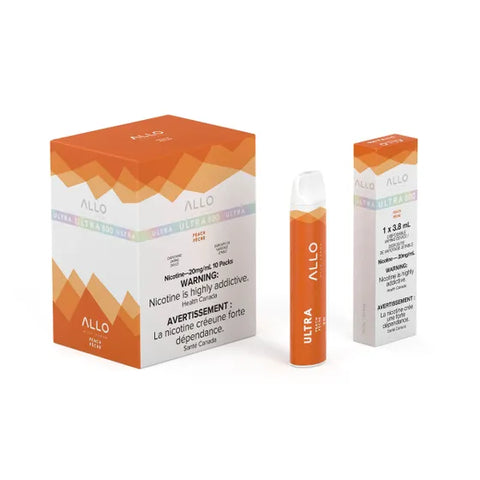 Allo 500 Peach disposable vape, 500 puffs, 2mL 20mg