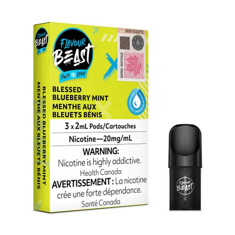 Flavour Beast Pod Pack Blessed Blueberry Mint, 3x2mL 20mg pods