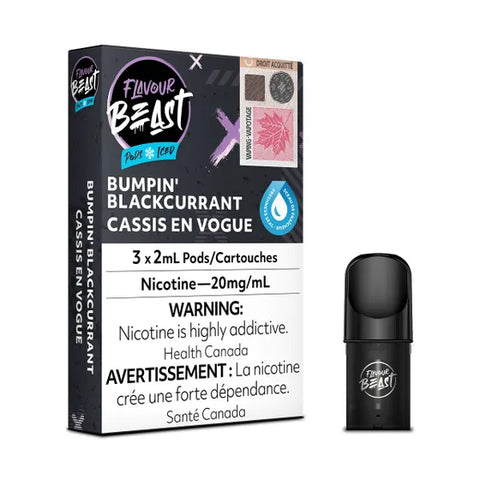 Flavour Beast Pod Pack Bumpin' Blackcurrant Iced, 3x2mL 20mg pods