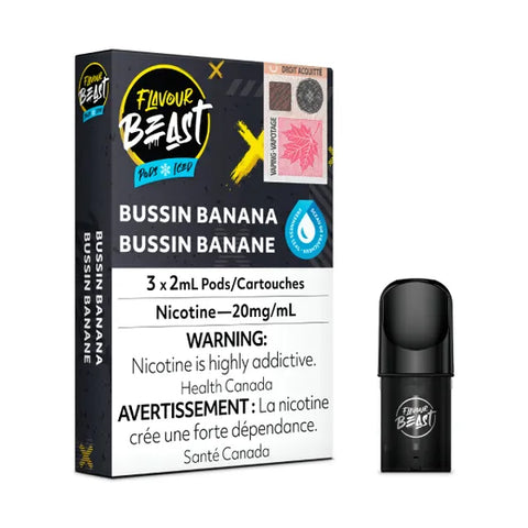 Flavour Beast Pod Pack Bussin Banana, 3x2mL 20mg pods