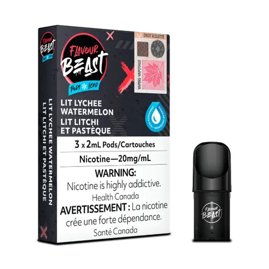 Flavour Beast Pod Pack  Lit Lychee Watermelon 3/Pack
