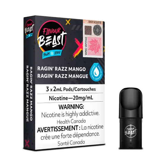 Flavour Beast Pod Pack  Ragin Razz Mango 3/Pack